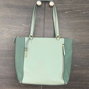 Fossil Aqua Leather Tote